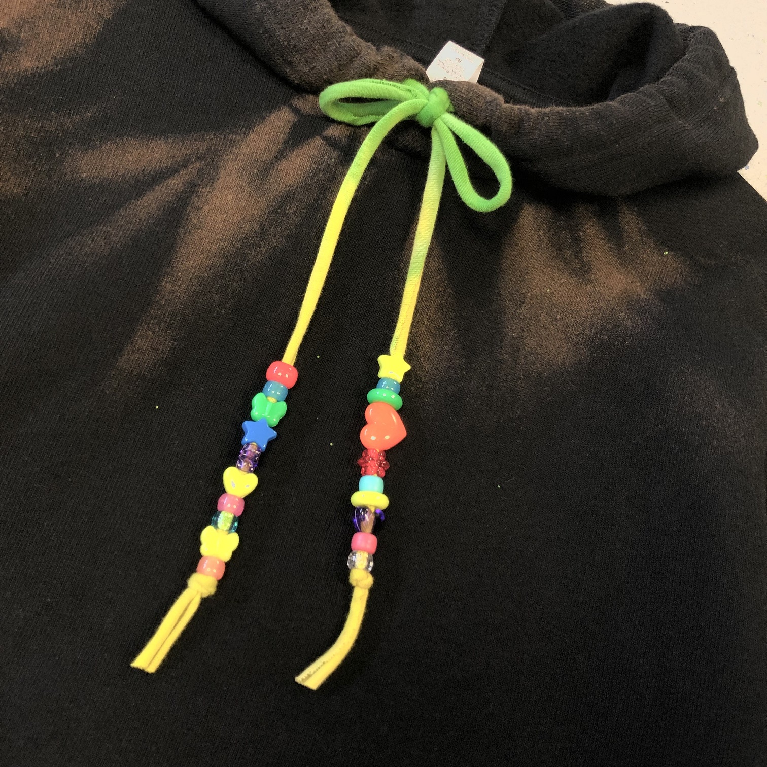 crumpled bright bead hoodie